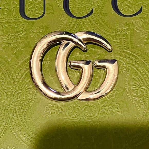 Gold Brooch pendant GG initial NEW - Picture 1 of 2